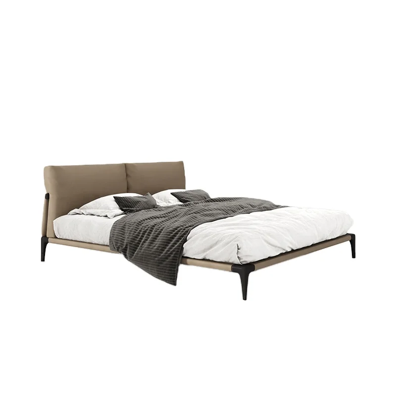 Minimalist style Full Size Bed And Mattress Pop style family bedroom Soft backrest and comfortable double king bed