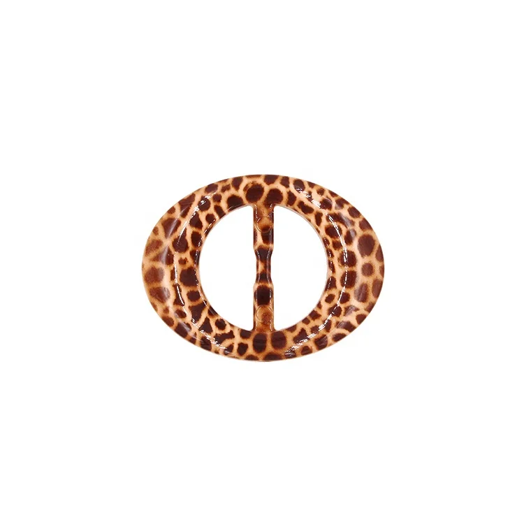 Factory direct customize colored print leopard pattern plastic pin belt buckle