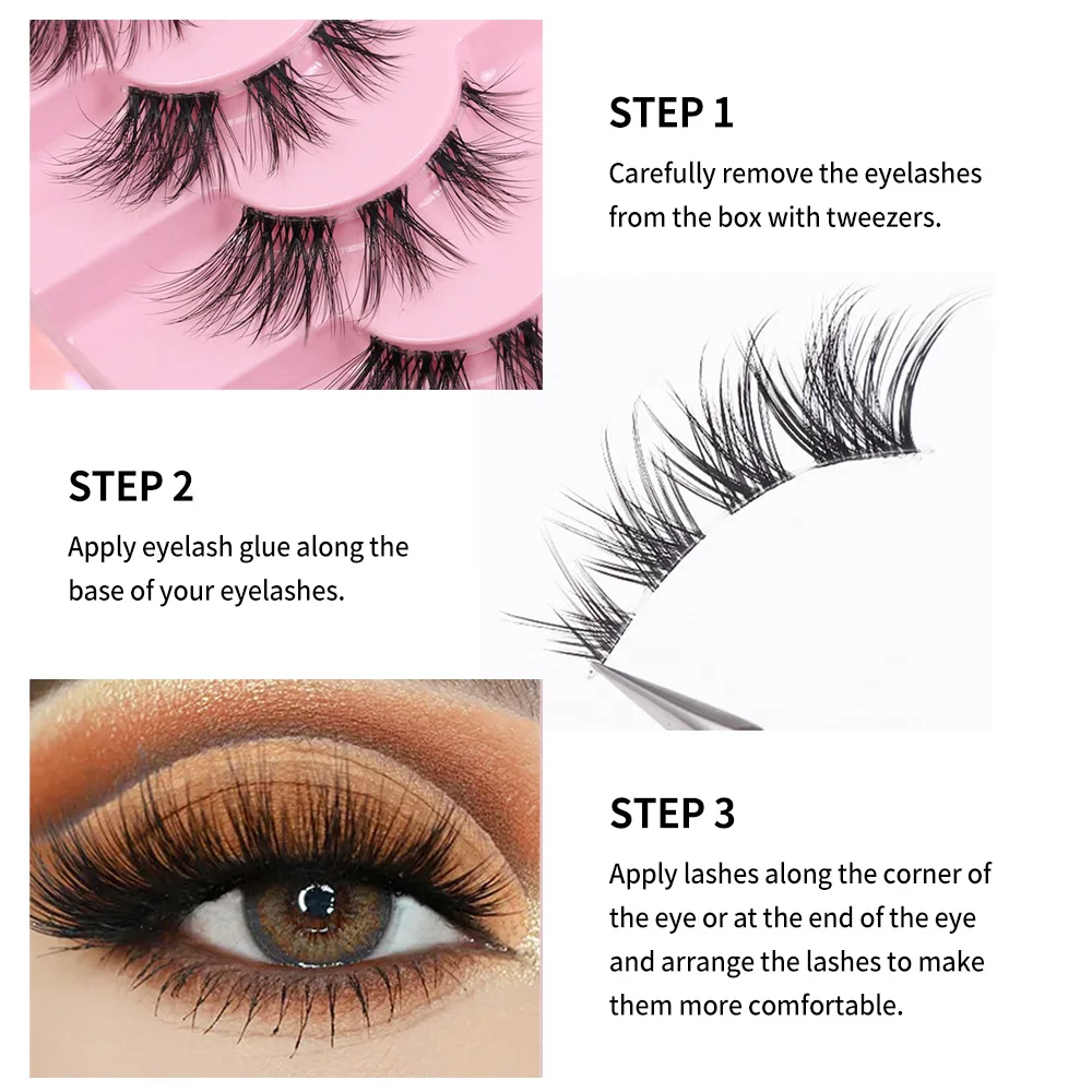 DIAS Soft High Quality 3D Vegan Synthetic Fluffy Beauty 10 Pairs False Eyelashes Box Set False Eyelashes Wholesale