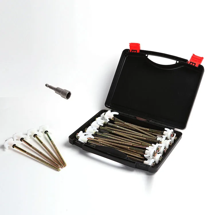 
22PCS Power Tent Pegs Pack with Plastic Case,Hardstanding Ground Rock Peg Set ,Hex drill bit included 