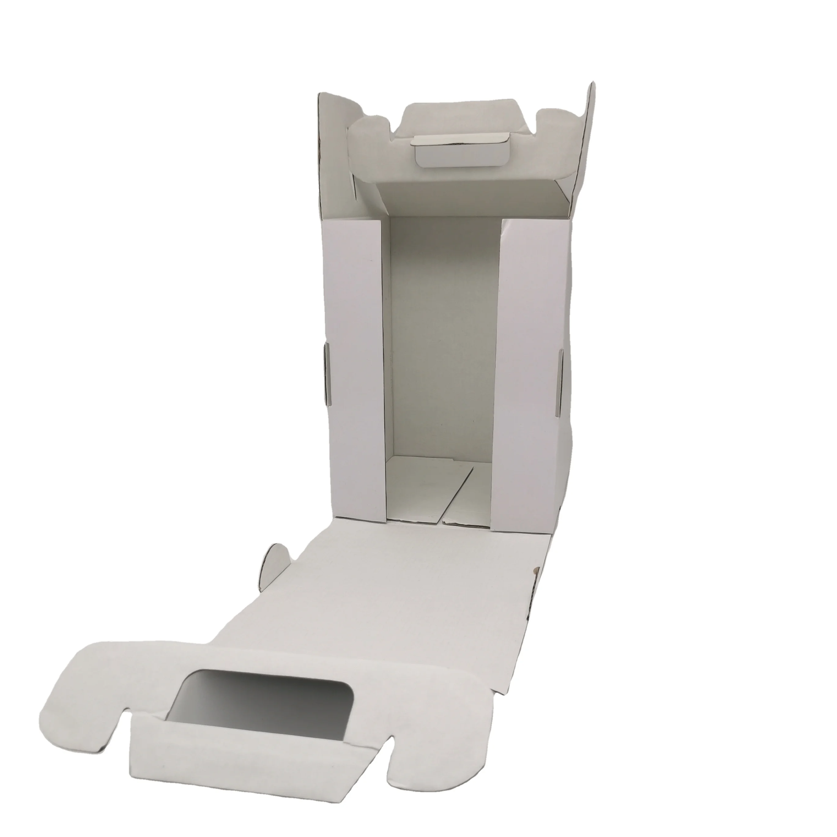 factory wholesale corrugated paper custom tall cake box with handle