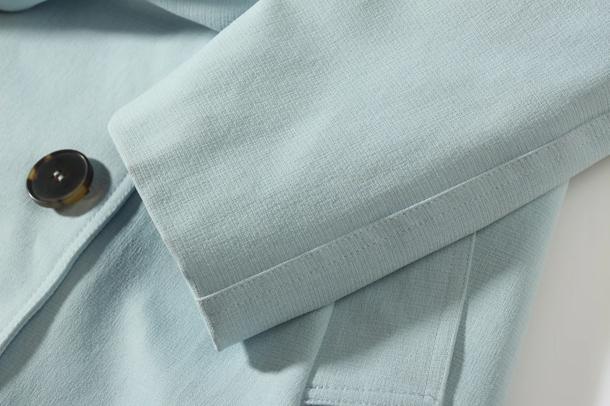 Top Quality Top Quality High quality  ladies blue back yoke waistband belt jacket trench coat could custom could custom