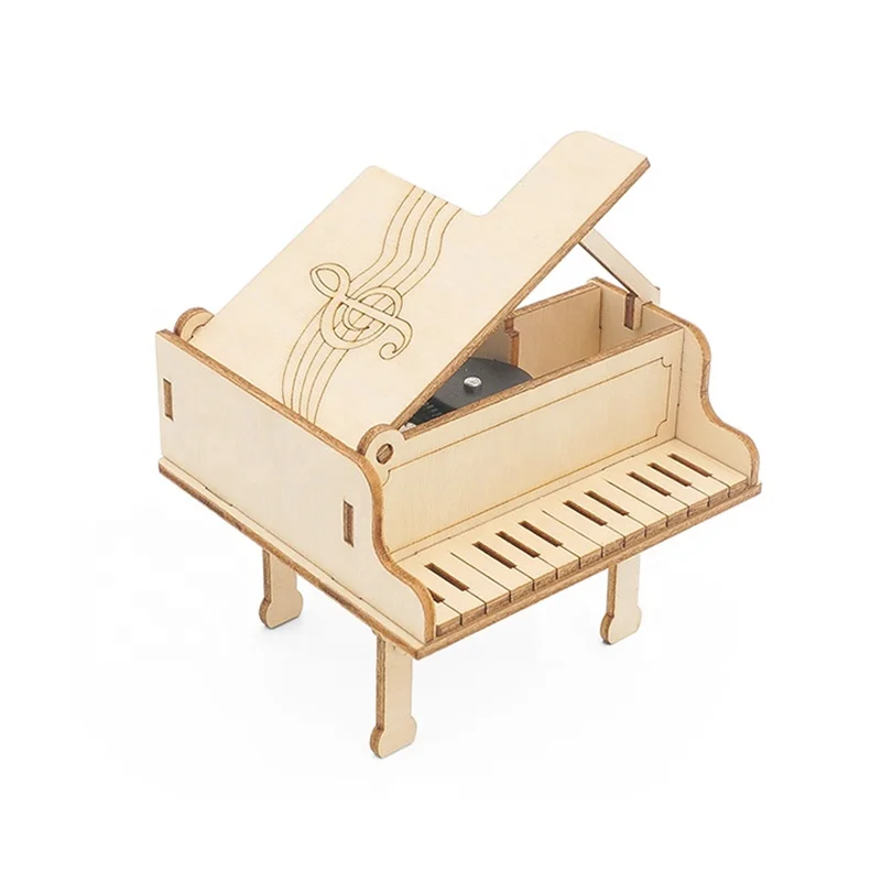 Simply design diy science toy STEM education wood piano music box