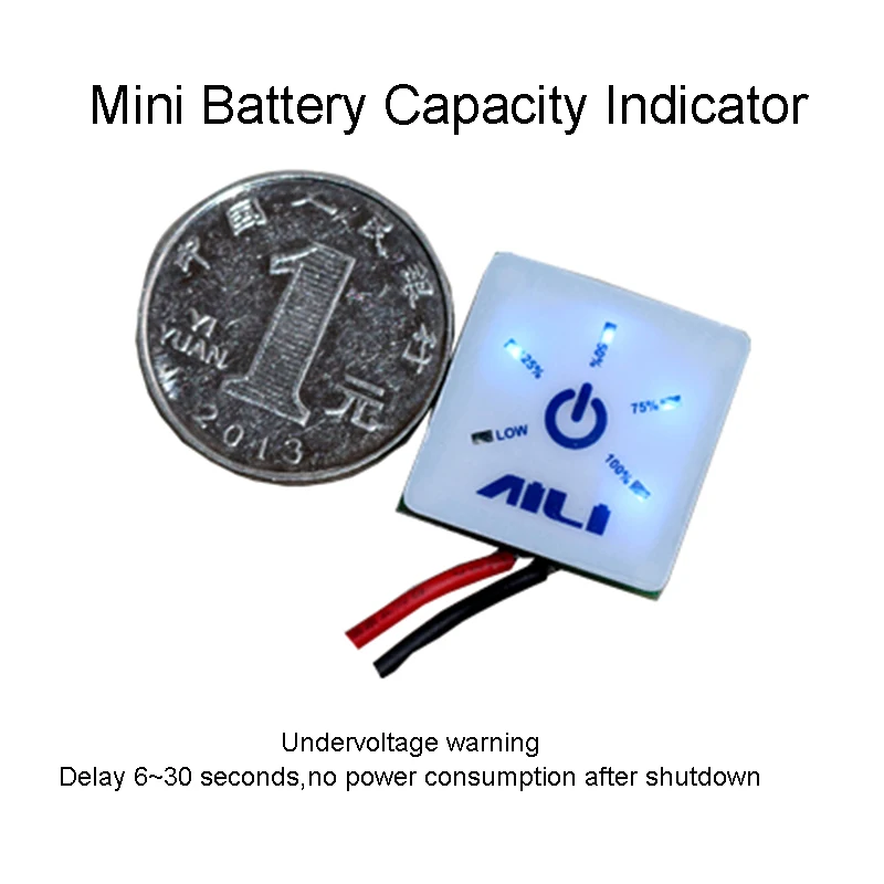 Mini Battery Capacity Indicator Power Level Display 1S 2S 3S 5S Li-ion 12.6V 12V Lead acid 4S Lifepo4 with undervoltage warning