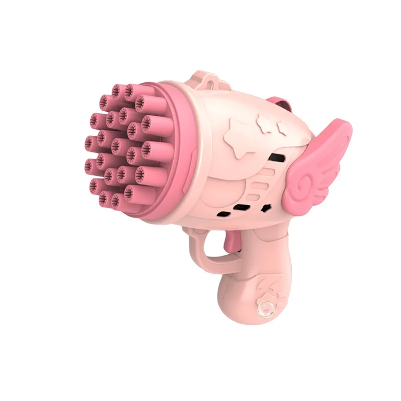 Amazon Hot Sale Summer 23-hole Bubble Machine Angel Bubble Gun Toy For Kids