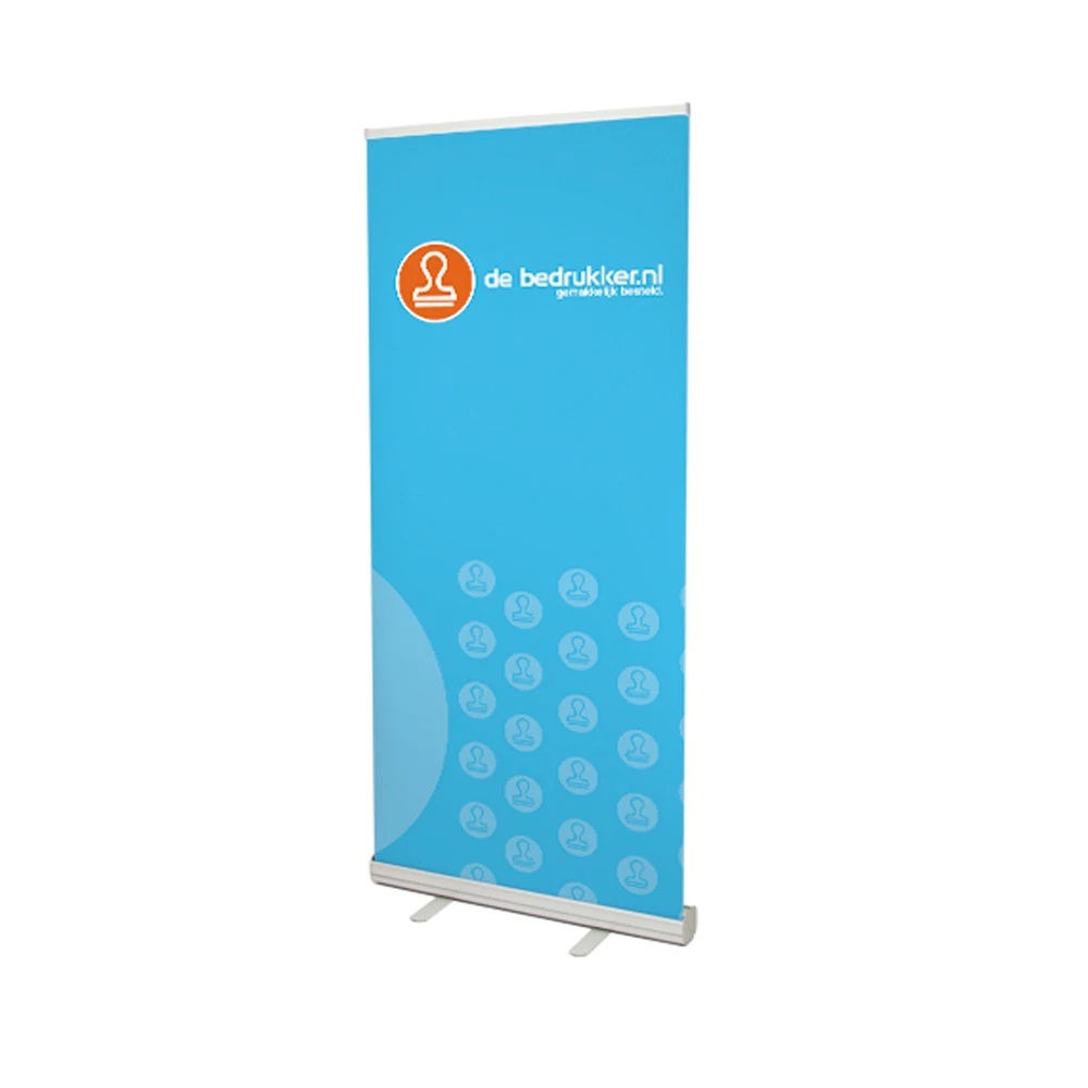 Retractable Standing Scrolling Custom Logo Full Color Print Roll Up Horizontal Banner Stand