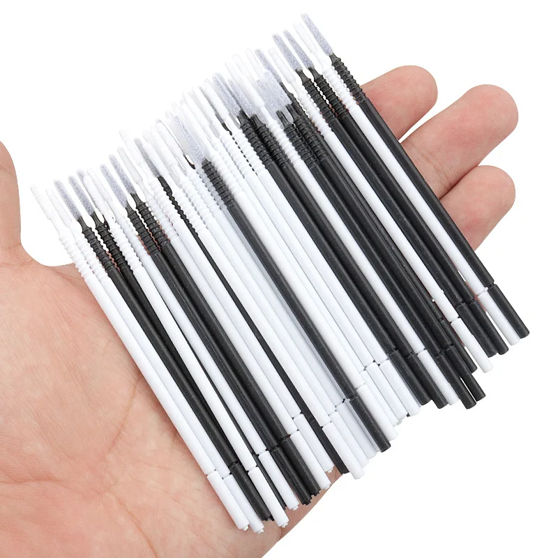 100 Pcs Long Head Micro Cotton Swab Cleaning Brush For Eyelash Extension
