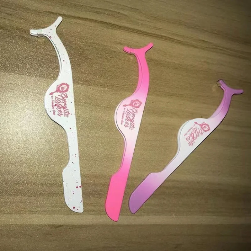 Private Label Pink Plastic Lashes Applicator Tweezers Bulk Magnetic Lash Tweezers packaging False Eyelash Tweezers
