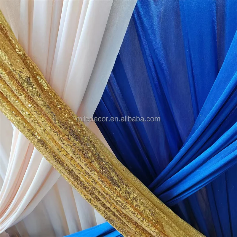 Premium Pipe Drape Products Wedding Curtain  Wedding Backdrop 3m*6m Marriage Stage Curtain For Event
