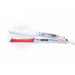 UOOTY steam hair iron 2 inch Titanium plate flat iron 450 degree infrared ionic steam hair straightener
