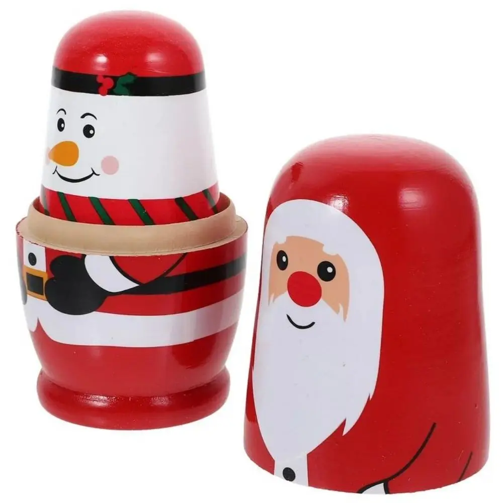 Wooden Matryoshka Dolls for Kids Stacking Cute Rabbit Nesting Doll Set of 5 Egg Shape Russian Nesting Dolls