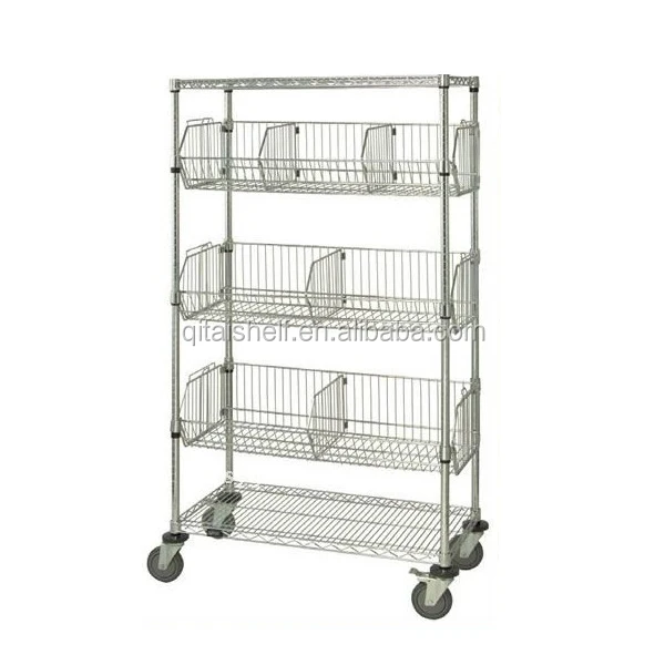 Professional Supplier NSF&ISO Supermarket approved Kitchen store rack Chrome Plated Wire Shelving