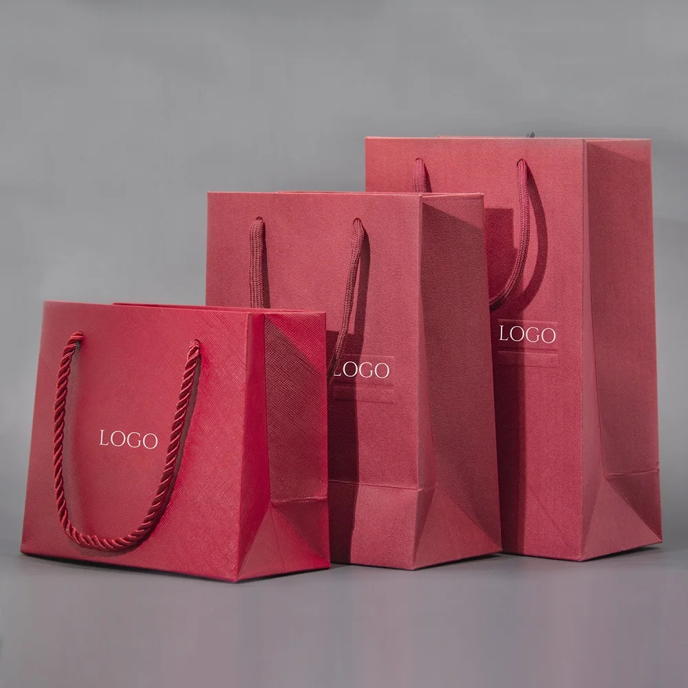 Wholesale Customized Printed Luxury Shopping Jewelry Gift Paper Bags Hand Bag Jewelry Packaging Customization Custom Craft Bags