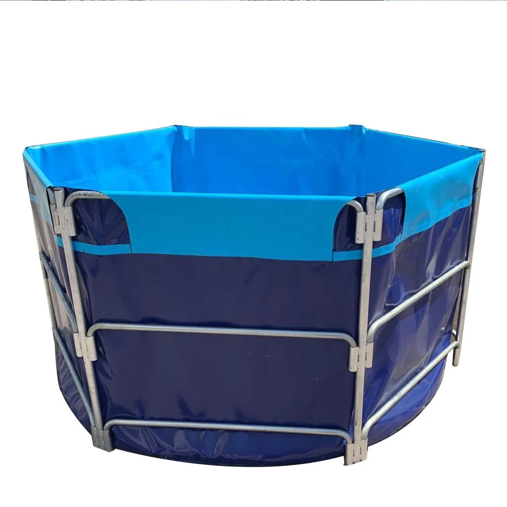 Factory Custom Durable Foldable Square Tarpaulin Biofloc Aquaculture Pvc Ras Pool Folding Tilapia Fish Farming Tank