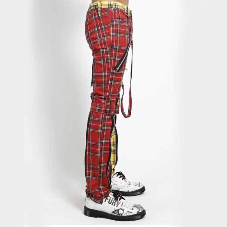 DiZNEW Wholesale Chino Pants Apparel Mens Woven Plaid Checked Pants Trousers