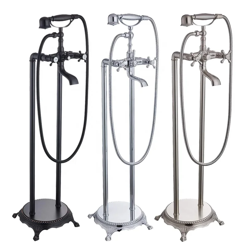freestanding Bathtub Shower Faucets floor tub bath showers bathroom taps Shower Mixer Tap bathtub faucet set baignoir douche