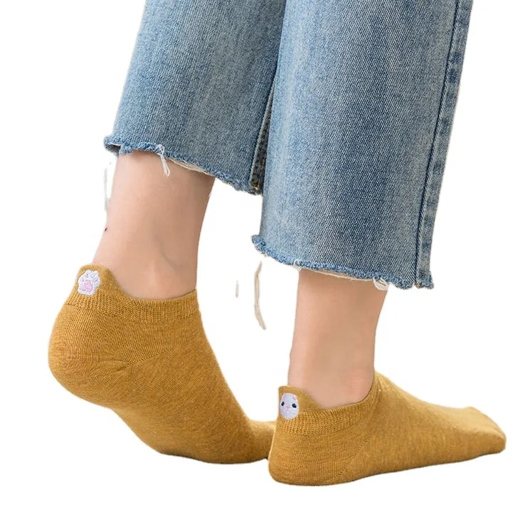 Animal New Style Dog Rabbit Cat Cute Ankle Socks Women Logo Embroidered Socks