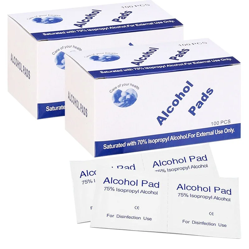 Medical Alcohol Swab Prep Cotton Pads Steril Custom Logo Alcohol Prep Wipe Pads