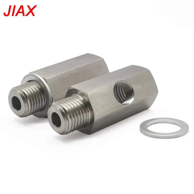 CNC machining services SS304 Oil Pressure Sensor Tee Adapter M14 1.5 male to M14 1.5 femail  adapter 1/8 NPT Side Port Hose