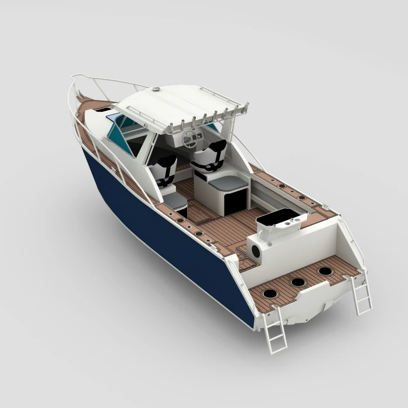 Half Windproof 7.5m Leisure High Speed Yacht Cuddy Cabin Aluminum Sport Fishing Boat for Sale