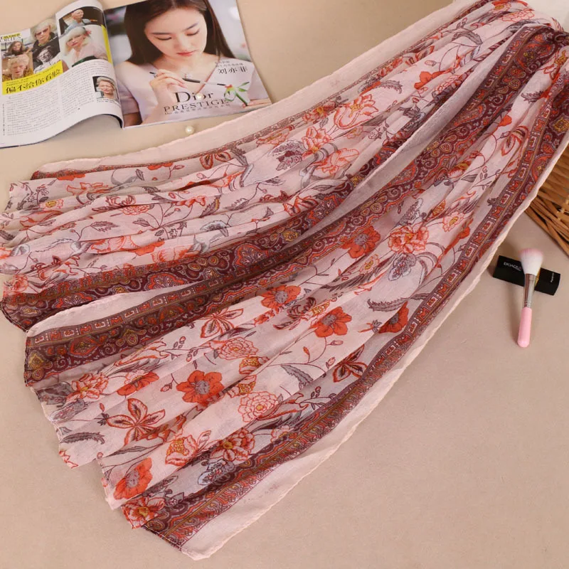 Vintage Balinese yarn Chinese style printed female scarf new style