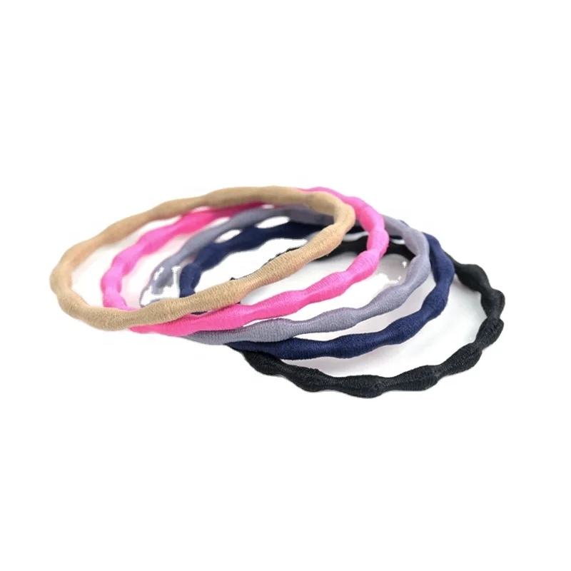 KKNEKKI 2021 Korea Ins Knitted Seamless No Crease Set Hair Rope Band Silk Hair Scrunchies For Women
