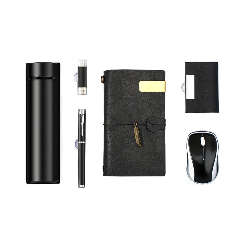 Wholesale Gift Stationery High-Grade Thermos Cup + Pen + Usb Flash Drive + a5 Notebook Men Gift Set Business Executive Gift Set