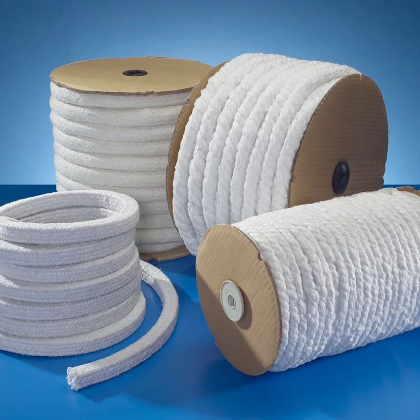 fireproof fabric glass fiber stainless steel reinforced ceramic fiber cloth yarn tape rope for furnace seal