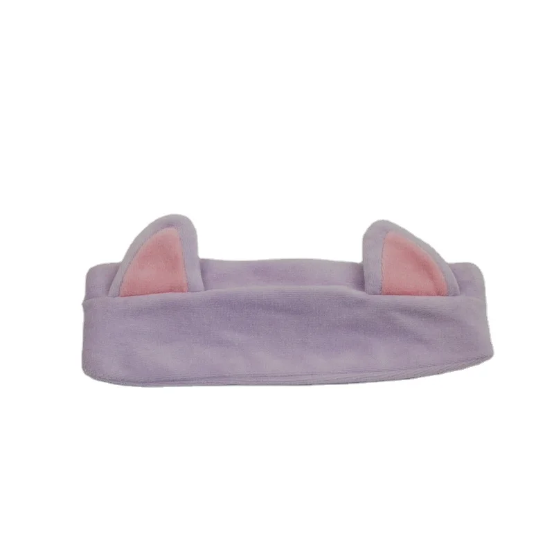 soft velvet cartoon ear headband WOWEN sport running yoga washing face hair band