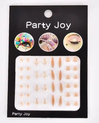 New Design 26 Styles Single Glued DIY Eye Jewel Stickers Forehead Face Crystal Rhinestone Acrylic Gems Decorative Stickers