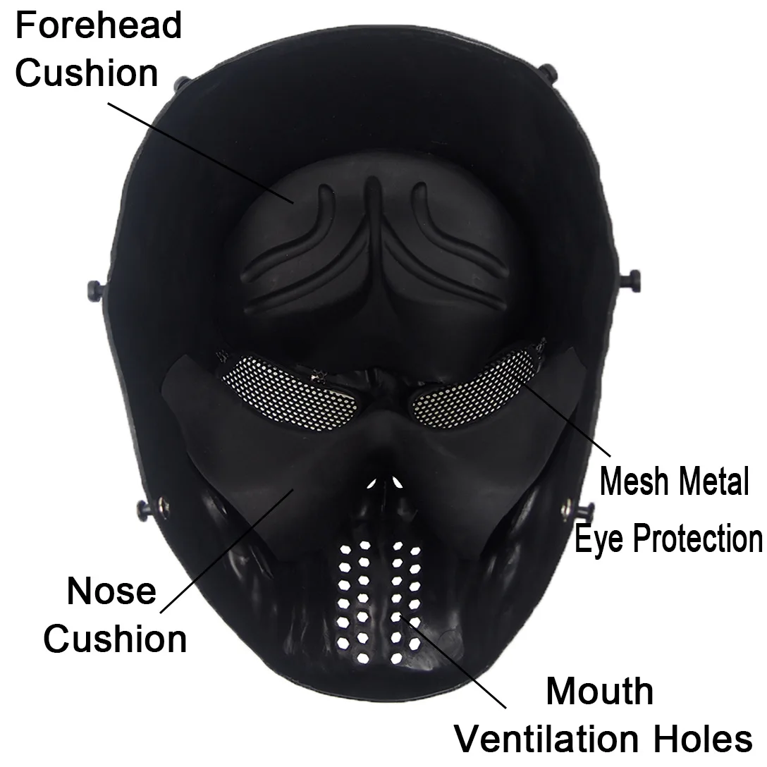 Outdoor Casco Tactico CS Game Mask Tactical Gear Training Helmet Skeleton Headgear Halloween Party Skull Tactical Mask