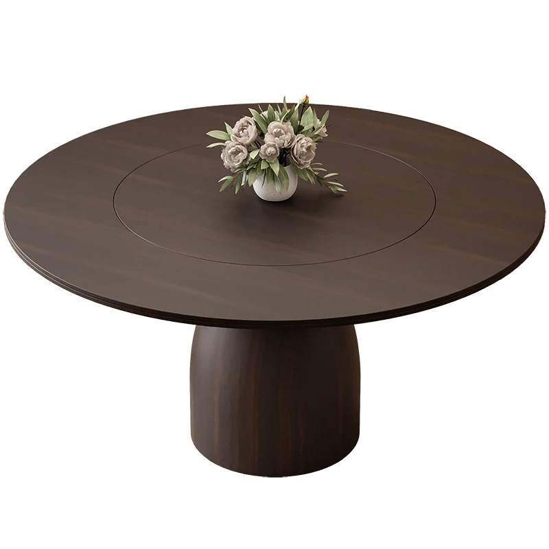 AOMISI CASA Nordic Modern Oak Circle Dinning Room Furniture Kitchen Rotate Solid Wood Small Recycled Pine Round Dining Table