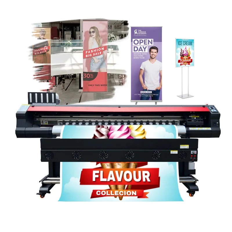 2023 hot sale 1.3m/1.6m/1.8m/I3200/xp600dx11/dx5 head digital inkjet eco solvent printer plotter
