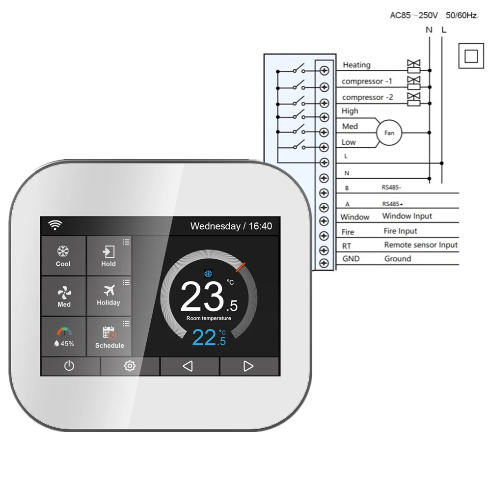 wifi color screen DX SYSTEM FCU thermostat