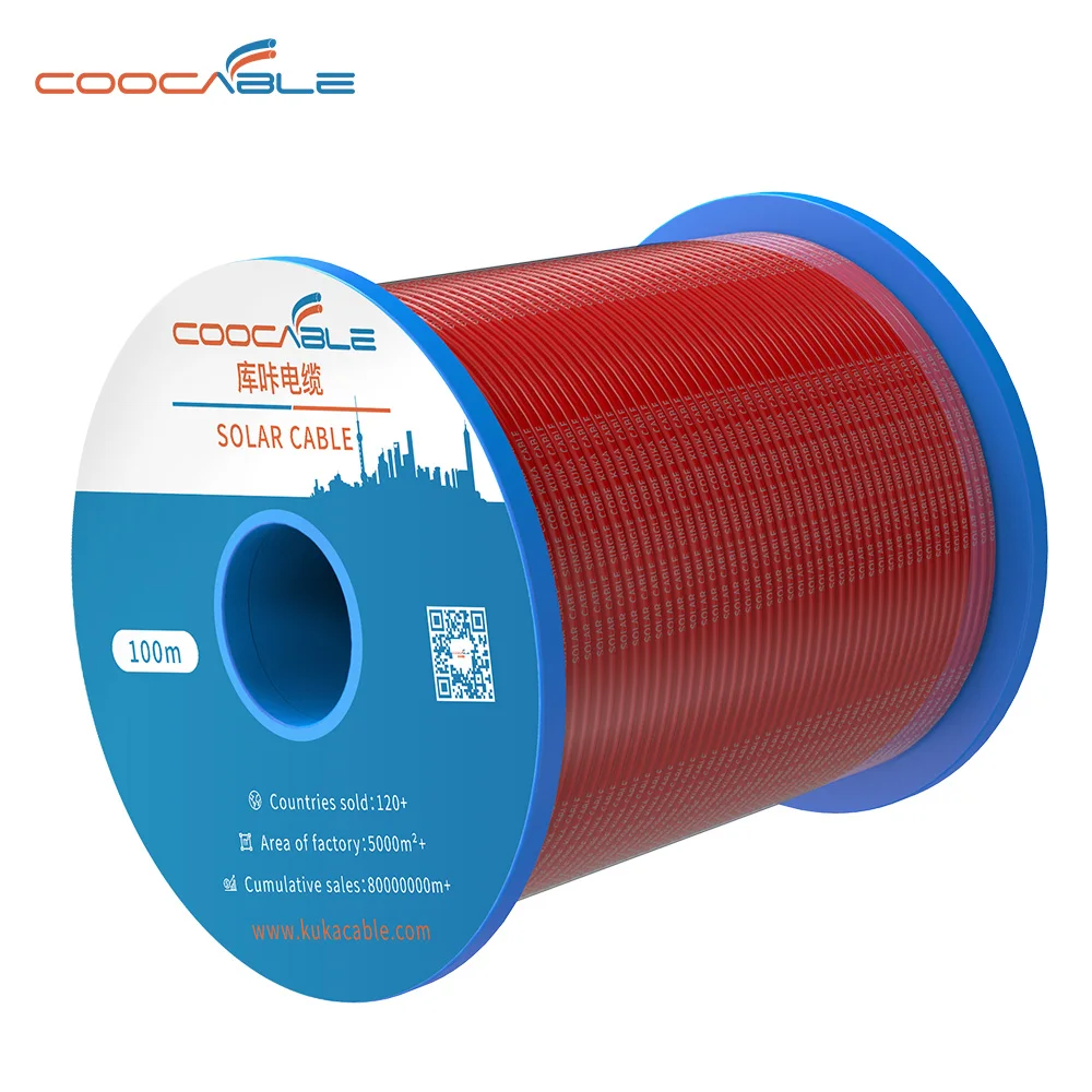 TUV  Certificated Black/Red  H1Z2Z2-K  Antioxidant Solar Cable 4mm2