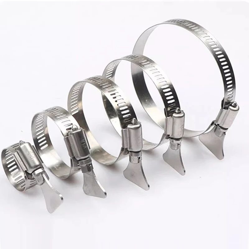 high quality with cheap price stainless steel 304 316 american worm gear hose clamp adjustable cable pipe clamp with handle