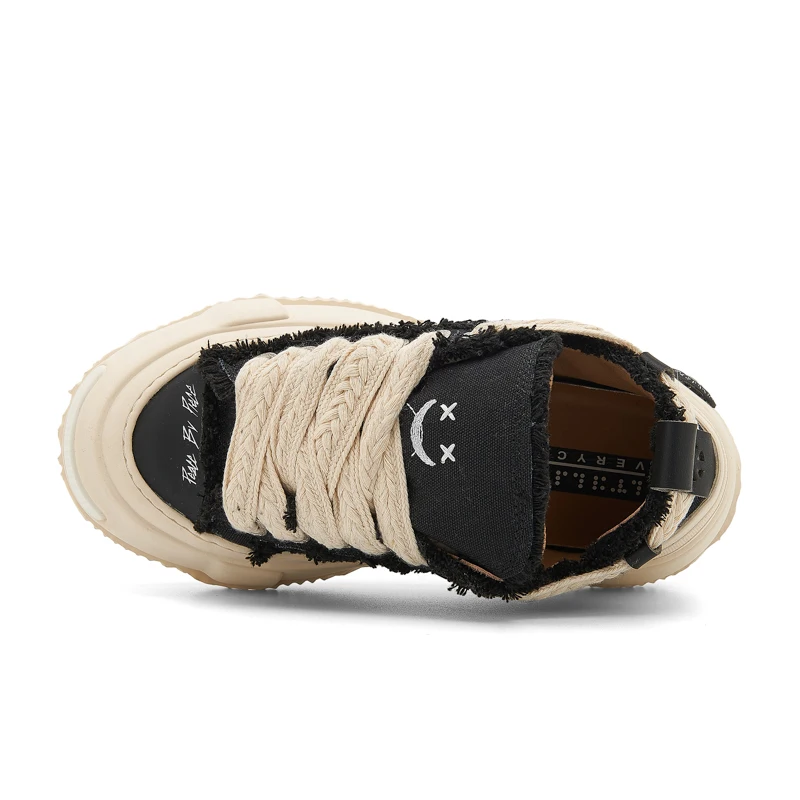 Size 36-45 Custom Couples Canvas Casual Shoes Trendy Flat Vintage Color Low Top Men Trainer Sneaker Thick Soles Shoes