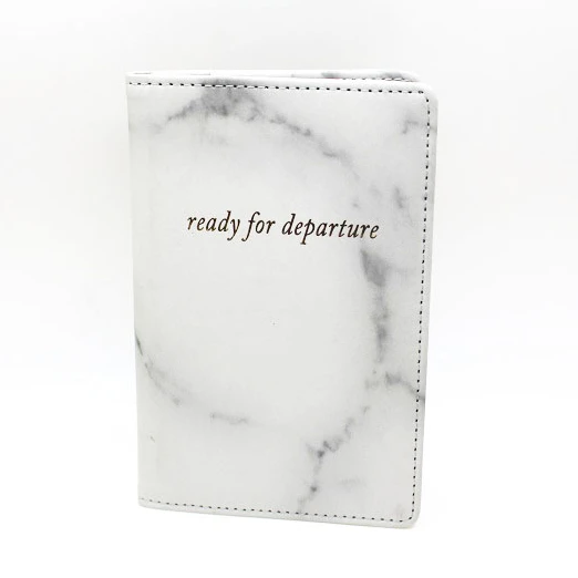 Amazon Hot Selling custom logo marble pattern PU leather RFID blocking passport holder