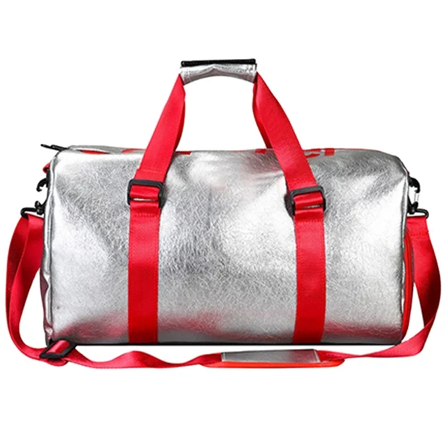 Custom Lightweight Leather Gym Sports Duffel Bag,Sports Travel Gym Carry-on Luggage with Shoulder Strap