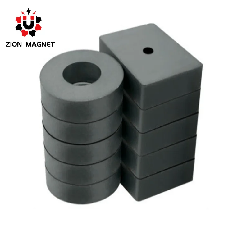 Super strong magnetic wholesale price ferrite magnet block with hole