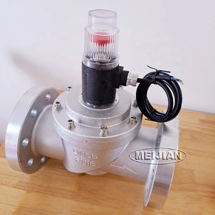 Industry/gas station/restaurant/commercial area flange DN65 gas solenoid valve for fire fighting alarm system 24V/220V