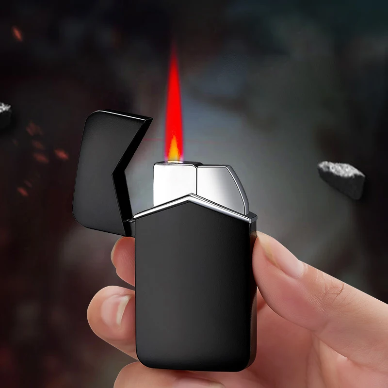Зажигалки оптовая продажа ветрозащитная зажигалка Бутановая горелка печать логотипа розовая