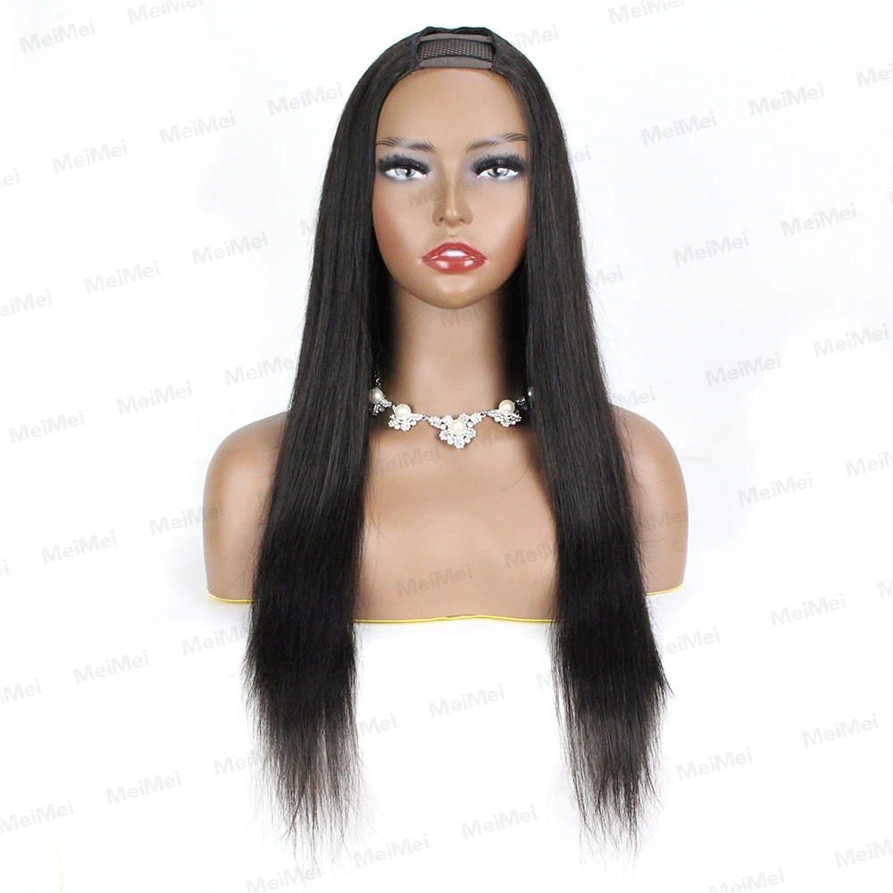 Wholesale Brazilian 100% Raw Indian Virgin Natural curly U Part Human Hair Wigs For Black Women