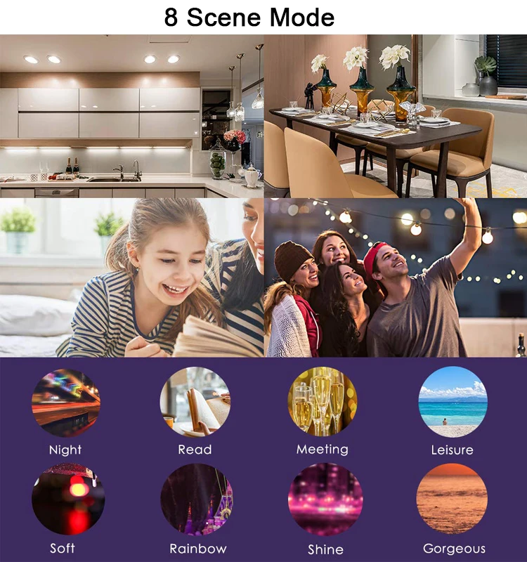 
Best Selling Product Smart Light Bulb 8W 800LM LED Bulb RGB A60 Smart Bulb B22 E26 E27 