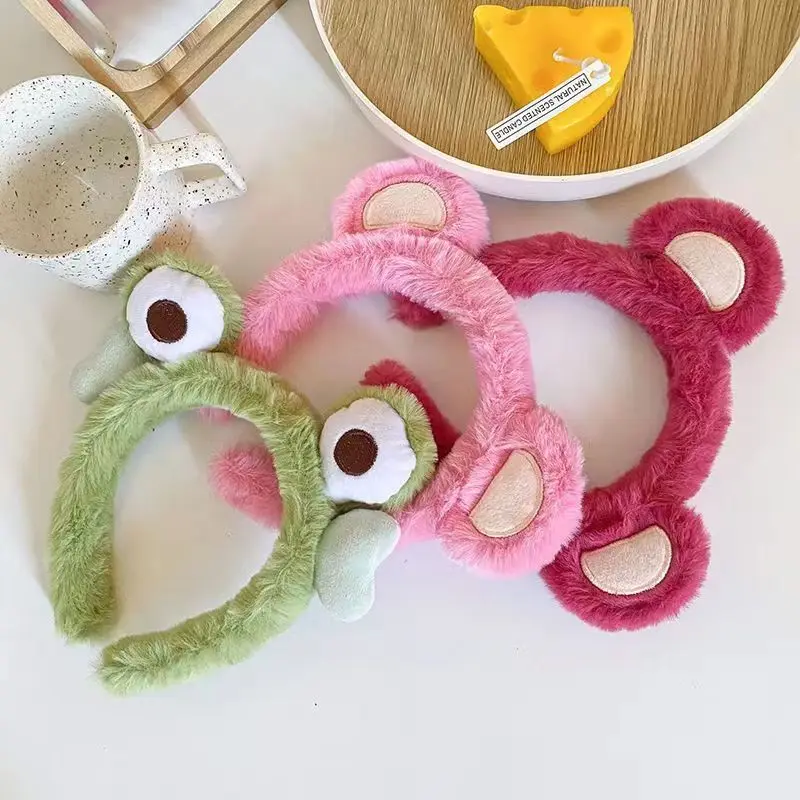 Wholesale Cute Frog Plush Headband Wash Face Make Up Sweet Headband
