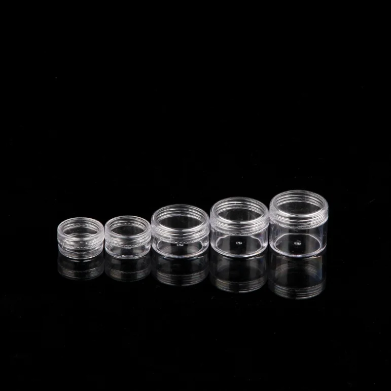 3g 5g 10g 15g 20g Clear Plastic Round Box Jewelry Storage Case Small Container Jars Powdered Cosmetic Samples box