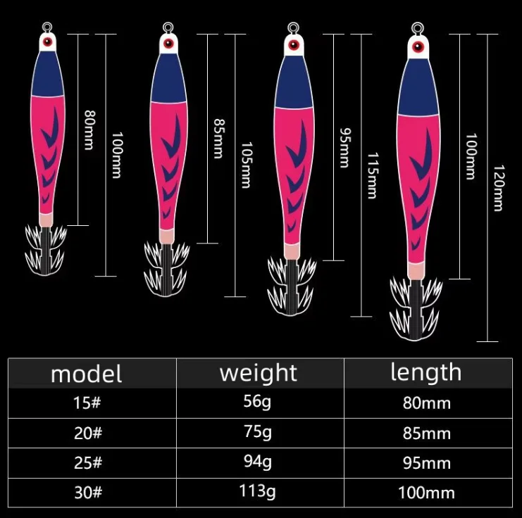 Wholesale Ball Bearing Swivel 56g 75g 113g Lead Sutte Shrimp Luminous Squid Jig glow octopus jig bait