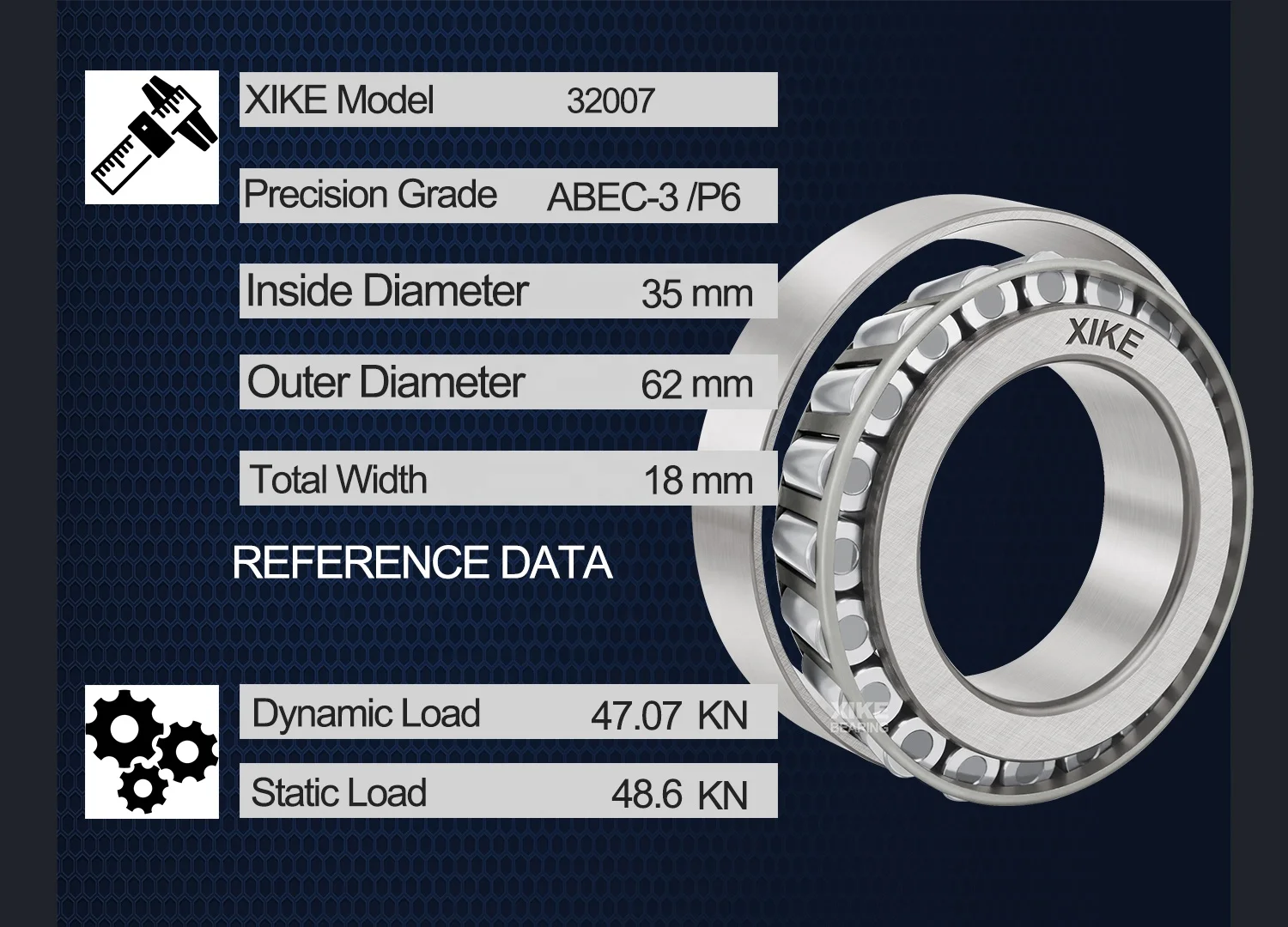 High Precision price list Size 35x62x18mm 32007 tapered roller bearing