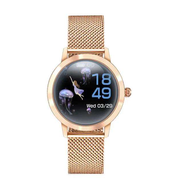 Aoketai 2021 LW10 Fashion Lady reloj inteligente Blood Oxygen Heart Rate Waterproof Women Smart Watch with Polish Smartwatch
