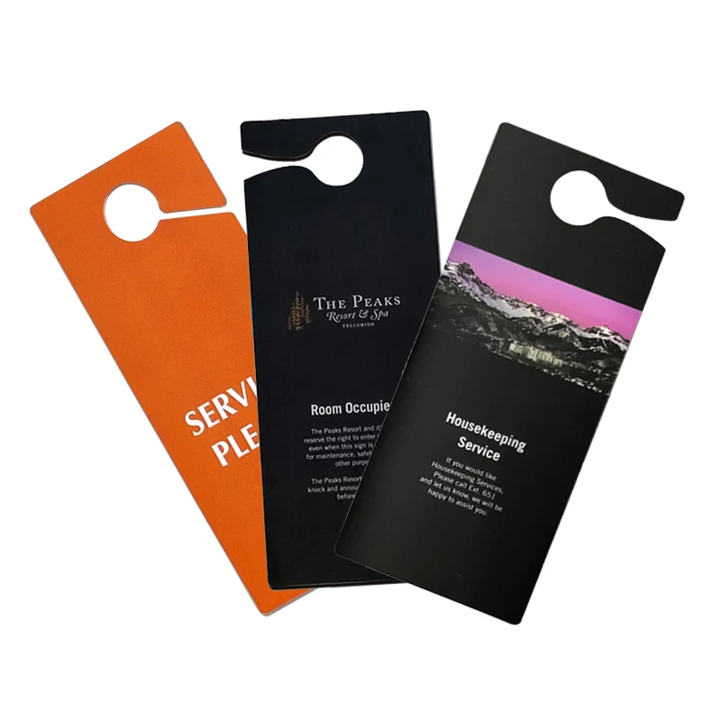 Advertising plastic door hanger flyer custom hotel do not disturb door hanger